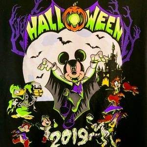 Disney Halloween Mickey Tee Glow in Dark 2019 New